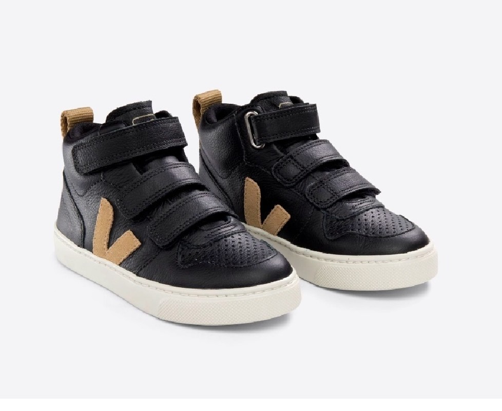 VEJA V-10 Mid Leather Black Dune