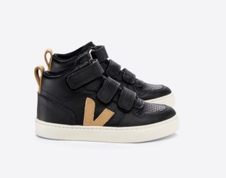 VEJA V-10 Mid Leather Black Dune