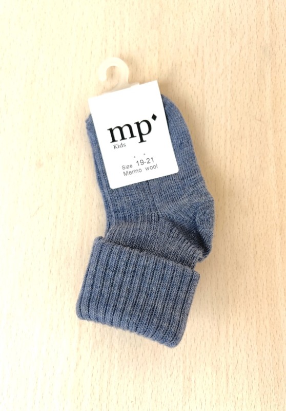 MP DENMARK Wool Rib Socks Bord 3124 Denim Melange