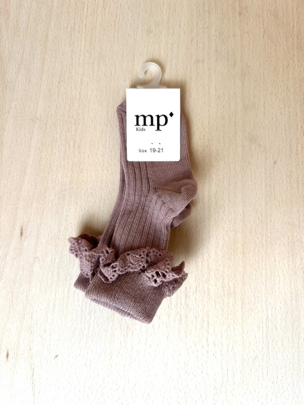 MP DENMARK Lisa Socks With Lace 188 Wood Rose