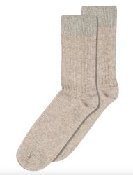 MP DENMARK Erina Wool Rib Socks 489/Light Brown Melange