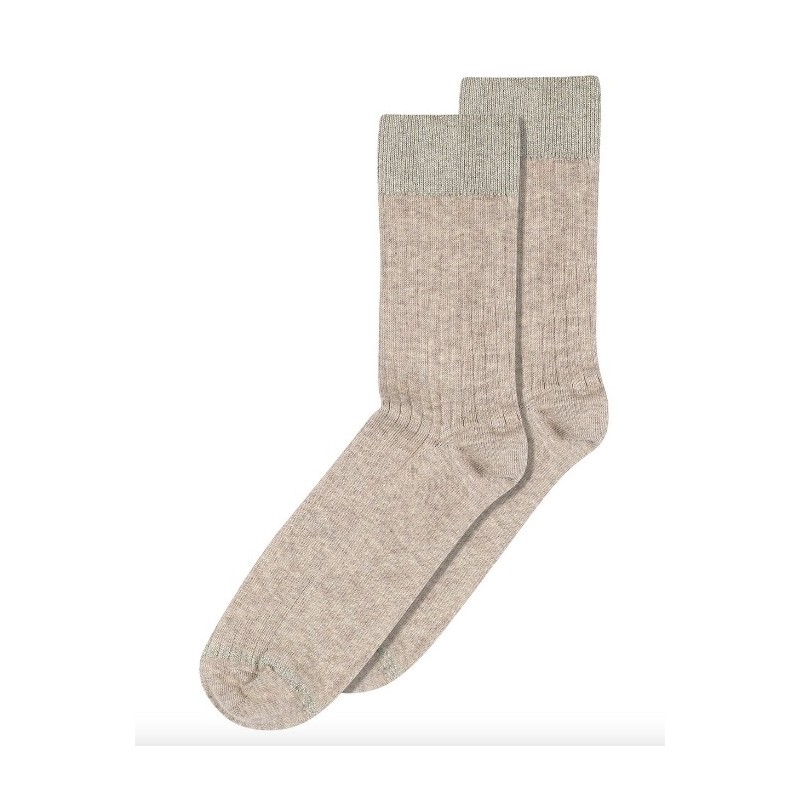 MP DENMARK Erina Wool Rib Socks 489/Light Brown Melange