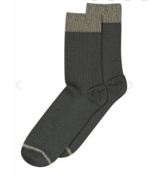 MP DENMARK Erina Wool Rib Socks 27/Dusty Ivy