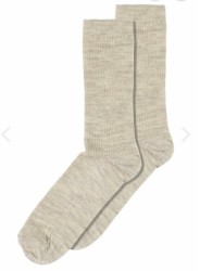 MP DENMARK Fine Wool Rib Socks 202/Light Brown Melange