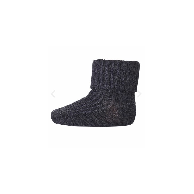 MP DENMARK Wool Rib Socks Bord 497 Dark Grey