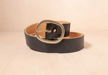 ISABELLE VARIN Ceinture Kiss Turtle Noir