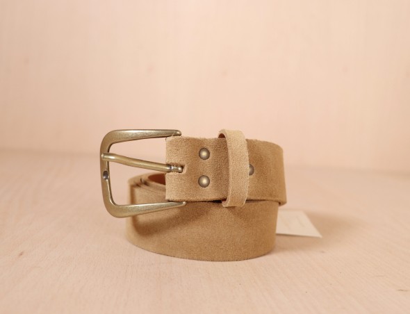 ISABELLE VARIN Ceinture Windi Velours Beige