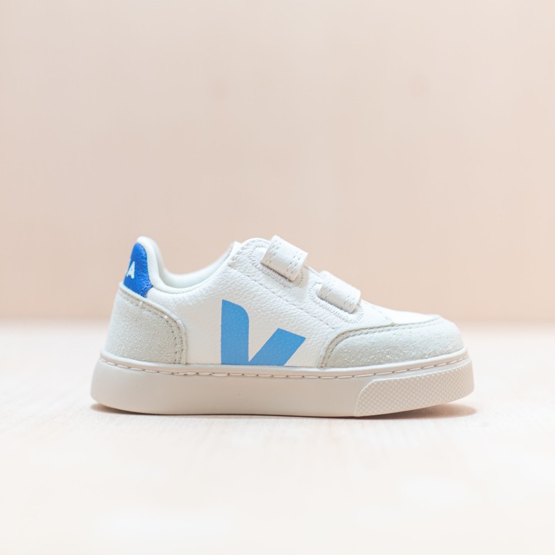 VEJA Small V-12 Extra White Aqua Paros