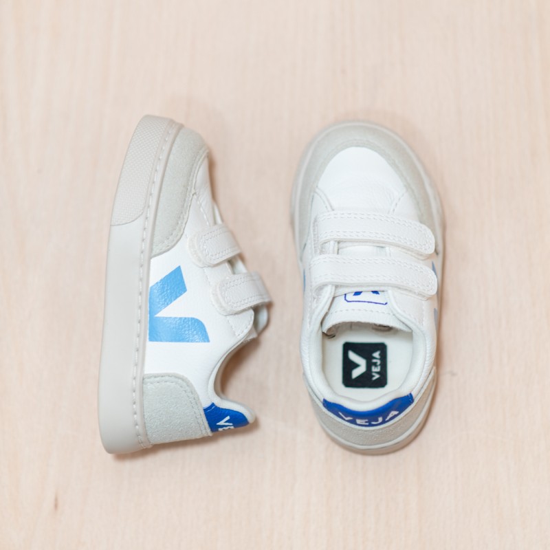 VEJA Small V-12 Extra White Aqua Paros