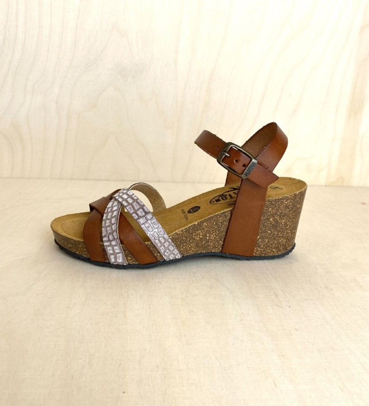 PLAKTON Bretton Vaqueta Glitter Coco Camello Rose
