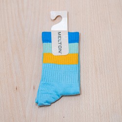 MELTON Wide Stripes Socks 14 Sky Blue