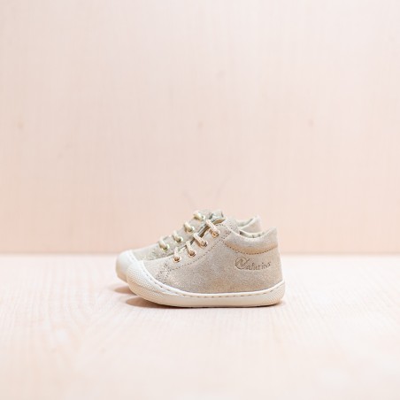 NATURINO Cocoon ZIP suède Glitter Platinum