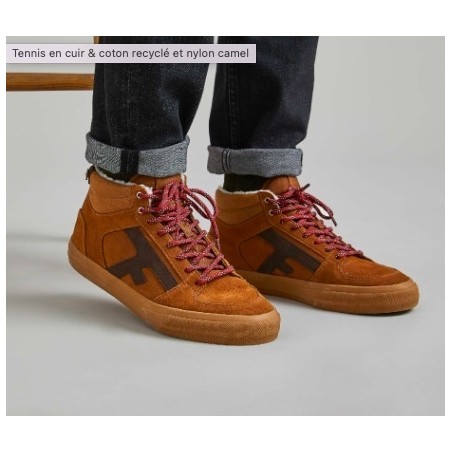 FAGUO Walnut Mid Basket Suède CAM00