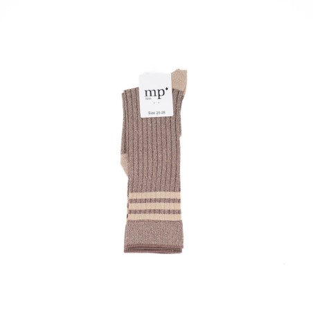 MP DENMARK Chaussette Merle Glitter Knee Brown Sierra