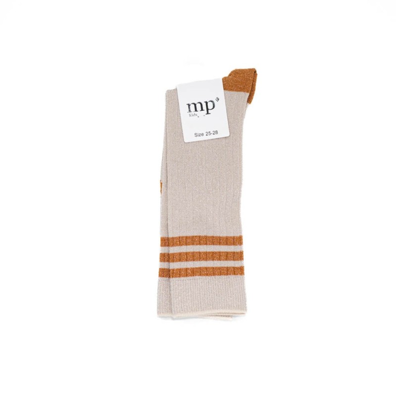 MP DENMARK Merle Glitter Knee Socks Champagne