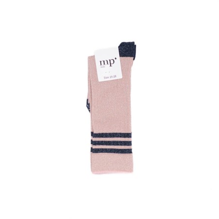 MP DENMARK Chaussette Merle Glitter Knee Silver Pink