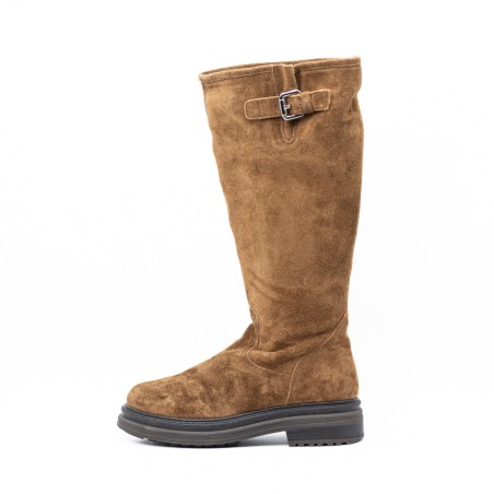 ALIWELL Botte Polka Velours Camel