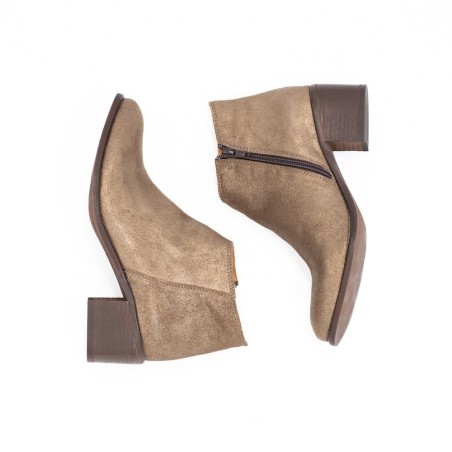 ALIWELL Boots Tiago Velours Irisé Perlite