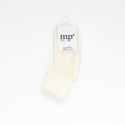 MP DENAMRK Wool Rib Baby Socks Snow White