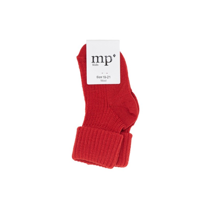 MP DENMARK Wool Rib Baby Socks Tomato