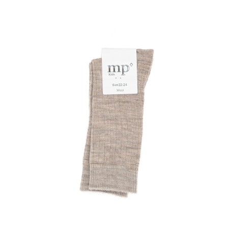 MP DENMARK Chaussette Wool Rib Knee Light Brown Melange