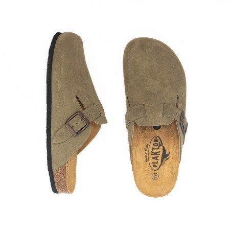 PLAKTON Mules Blogg Afelpado Ligh Khakhi