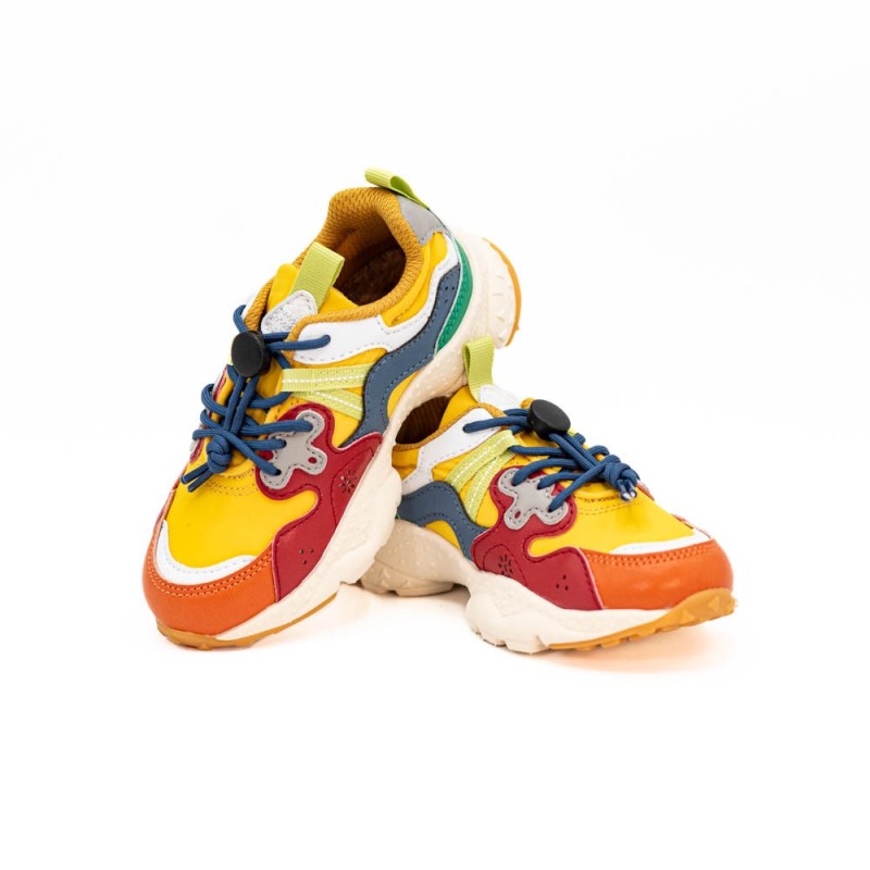 FLOWER M. BY NATURINO Yamano 3 Junior Calf/Nylon Orange-Citrus-Cuoio