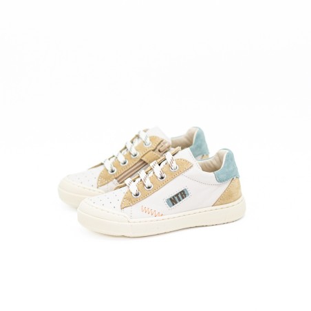 NATURINO Basket Faluk Zip Nappa/Suède Milk-Sand-Sage