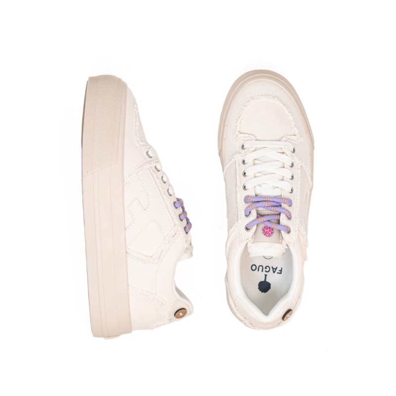 FAGUO Walnut Platform Cotton Whi00