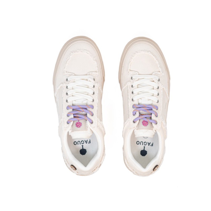 FAGUO Walnut Platform Cotton Whi00