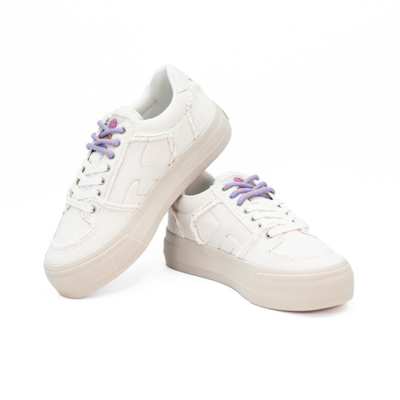 FAGUO Walnut Platform Cotton Whi00