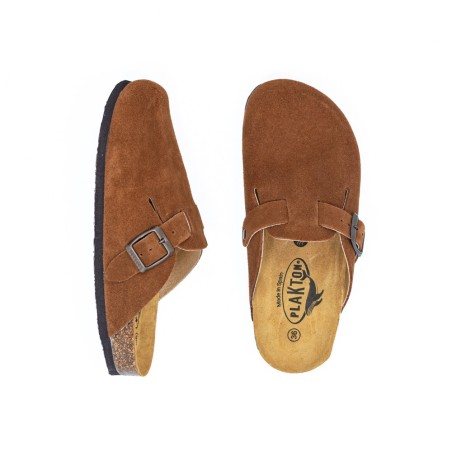PLAKTON Mules Blogg Afelpado Cuero