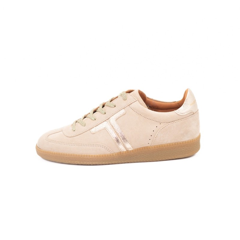 MAISON TOUFET Solveig Cuir Velours Beige/Doré