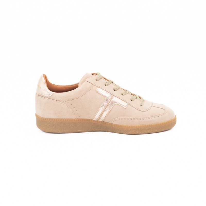 MAISON TOUFET Solveig Cuir Velours Beige/Doré