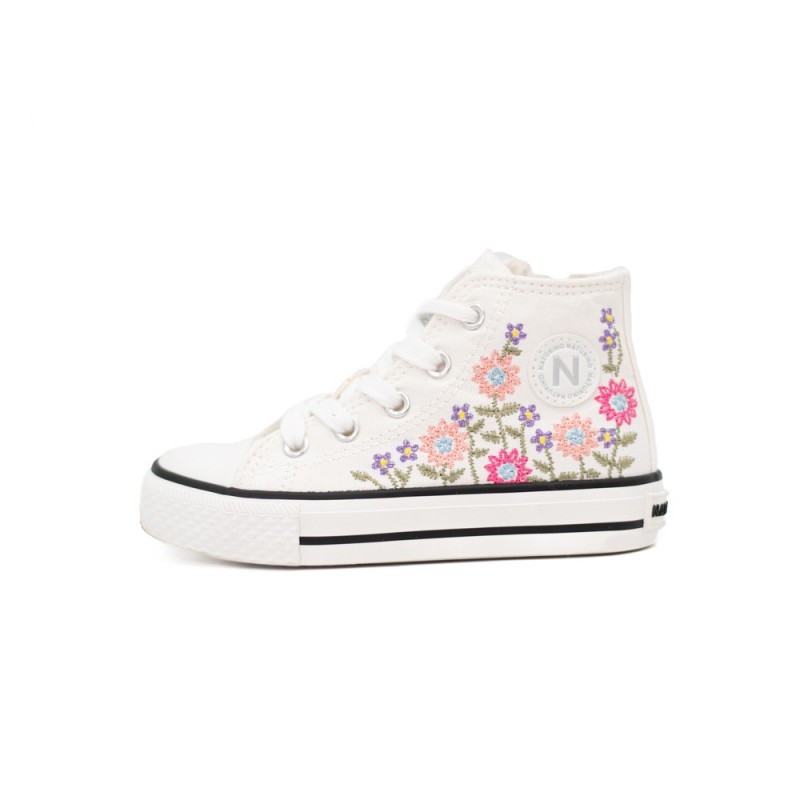 NATURINO Ylfas Canvas Flowers White-Pink-Lilac