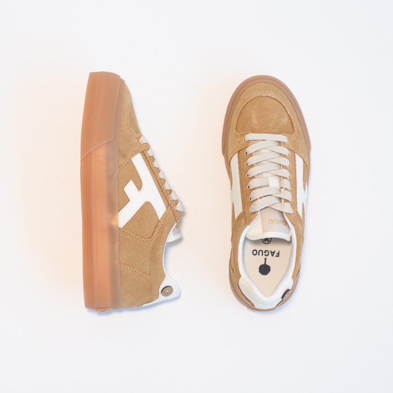 FAGUO Walnut Platform Tennis Suède BEI07