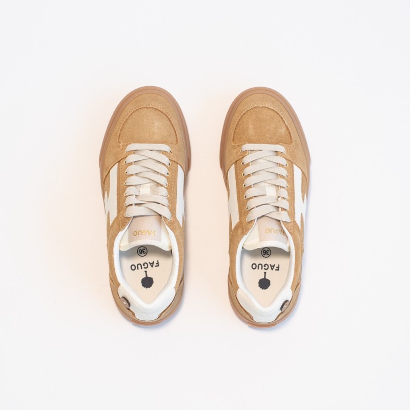 FAGUO Walnut Platform Tennis Suède BEI07