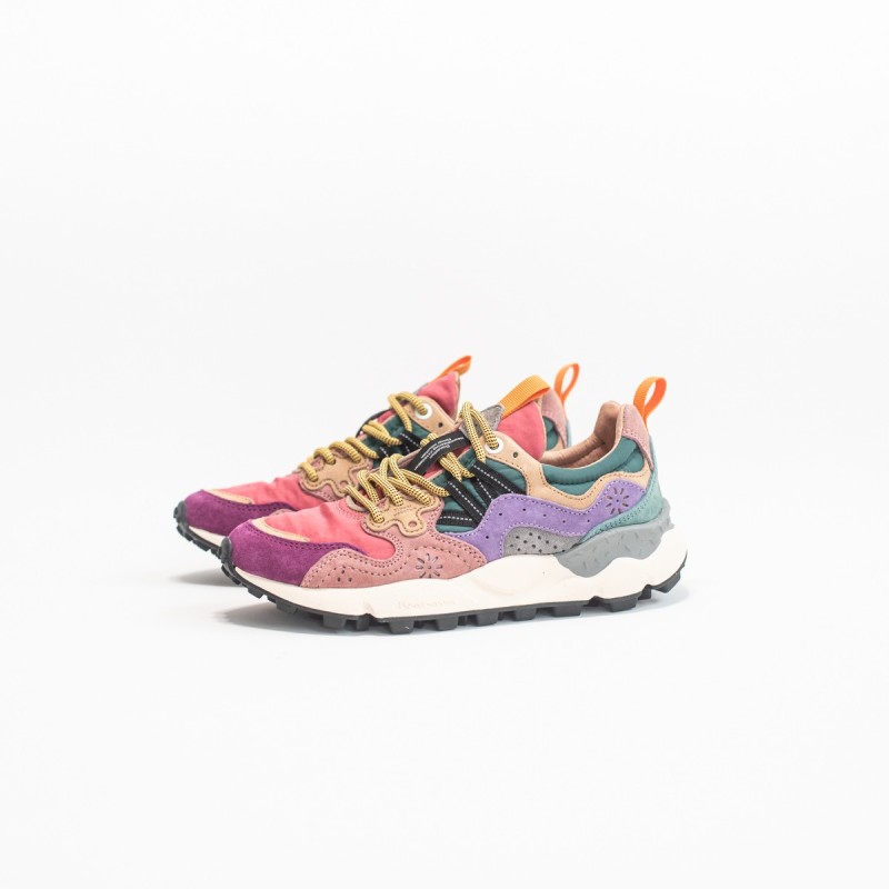 FLOWER MOUNTAIN Yamano 3 Woman Suède/Nylon Burgundy-Fuchsia-Cipria