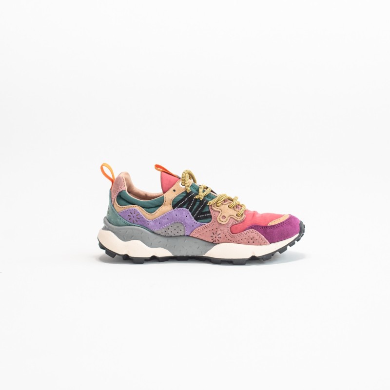 FLOWER MOUNTAIN Yamano 3 Woman Suède/Nylon Burgundy-Fuchsia-Cipria