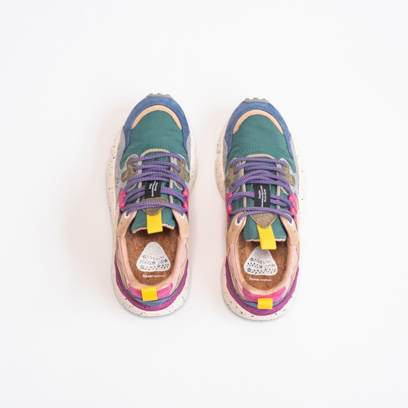 FLOWER MOUNTAIN Yamano 3 Woman Suède/Nylon Petrol-Stone-Beige