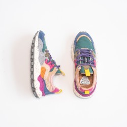 FLOWER MOUNTAIN Yamano 3 Woman Suède/Nylon Petrol-Stone-Beige
