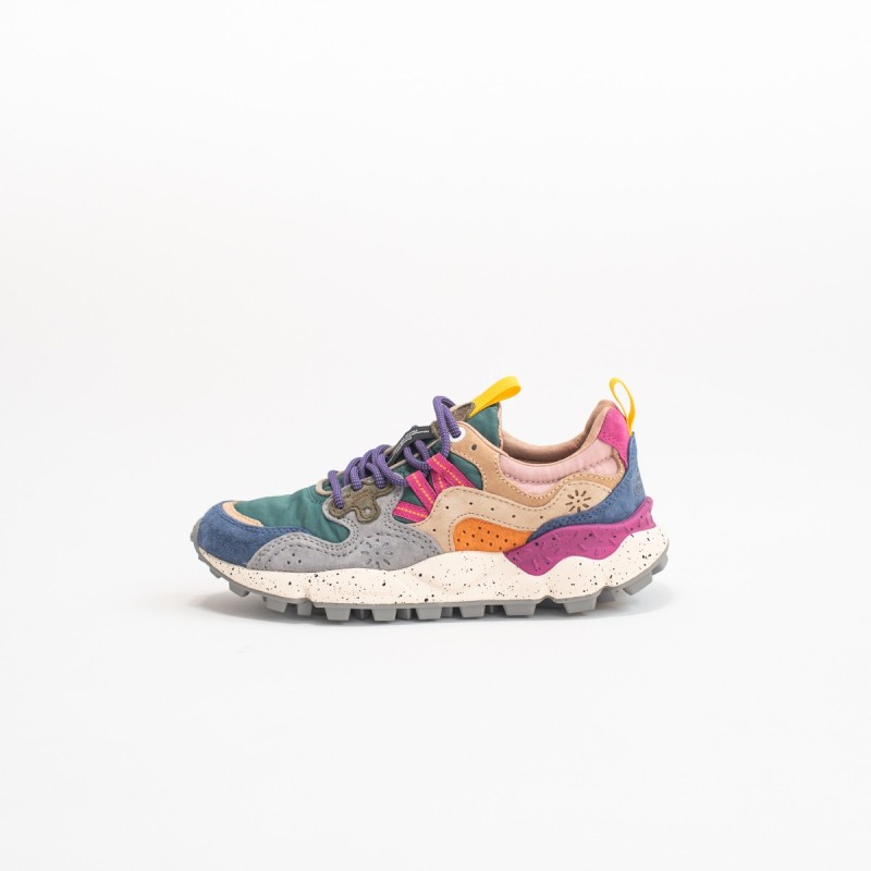 FLOWER MOUNTAIN Yamano 3 Woman Suède/Nylon Petrol-Stone-Beige
