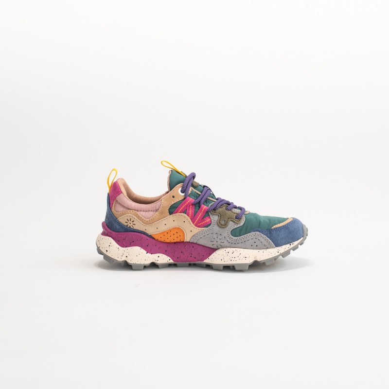 FLOWER MOUNTAIN Yamano 3 Woman Suède/Nylon Petrol-Stone-Beige