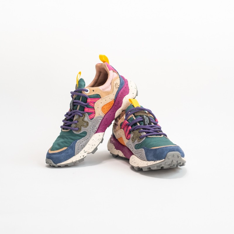FLOWER MOUNTAIN Yamano 3 Woman Suède/Nylon Petrol-Stone-Beige