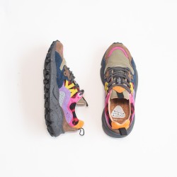 FLOWER MOUNTAIN Yamano 3 Woman Suède/Nylon Leo Anthracite Violet