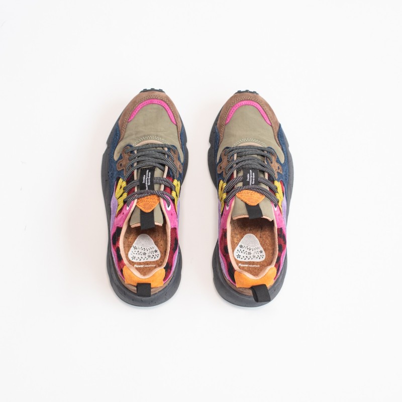 FLOWER MOUNTAIN Yamano 3 Woman Suède/Nylon Leo Anthracite Violet
