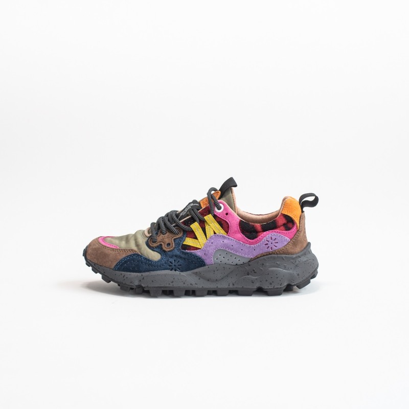 FLOWER MOUNTAIN Yamano 3 Woman Suède/Nylon Leo Anthracite Violet