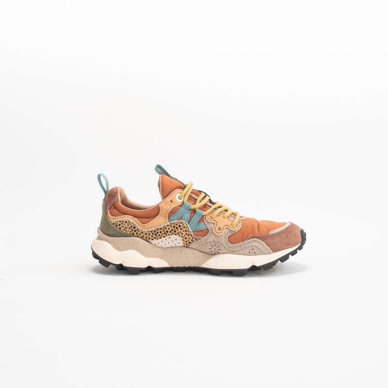 FLOWER MOUNTAIN Yamano 3 Uni Suède/Pony Darkgrey-Mud-Warm-Brown