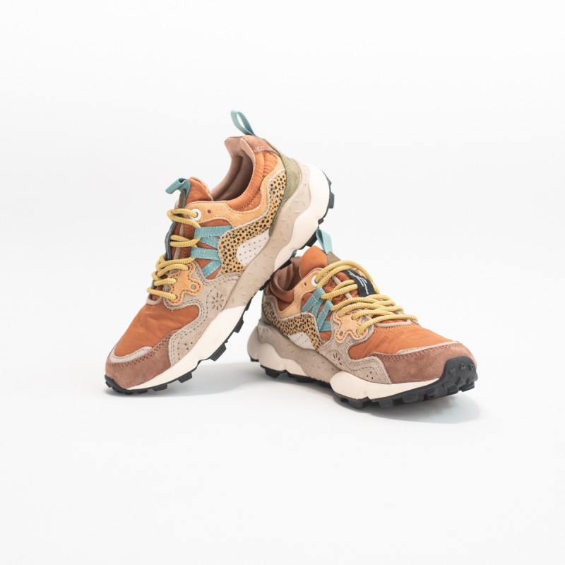 FLOWER MOUNTAIN Yamano 3 Uni Suède/Pony Darkgrey-Mud-Warm-Brown