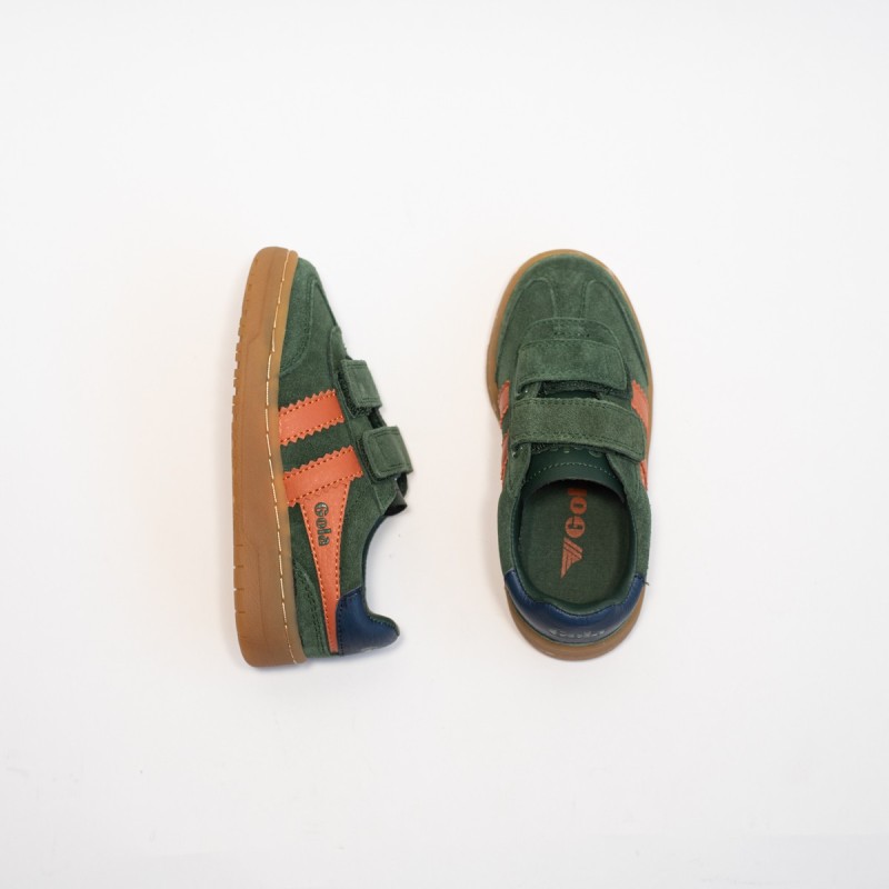 GOLA - Children's Viper Strap Trainer Evergreen/MoodyOrange/Navy/Gum